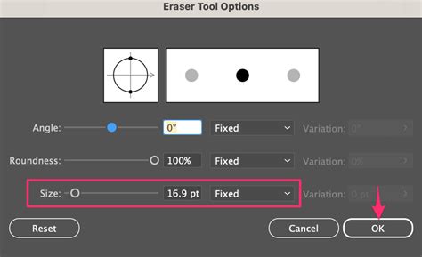 how to change brush size in illustrator|eraser size illustrator.